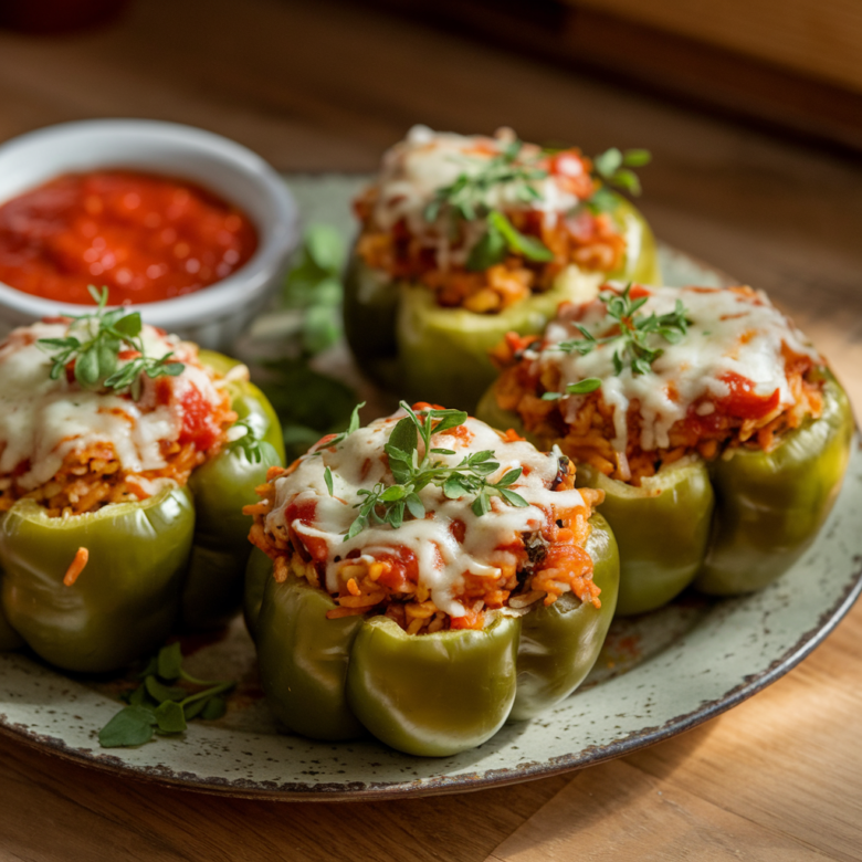 Bell Peppers with Rice & Veggies