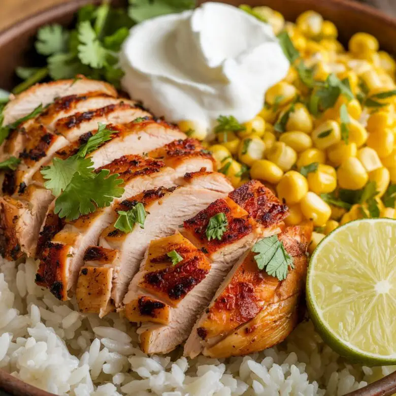 Street Corn Chicken Rice Bow