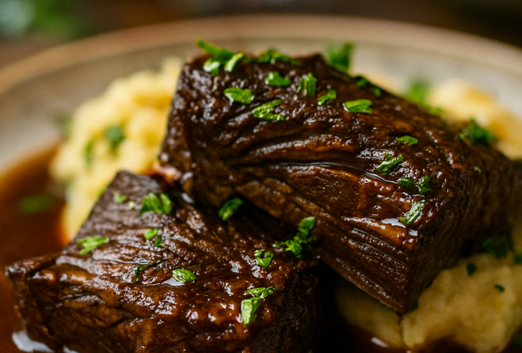 These Red Wine Braised Beef Short Ribs