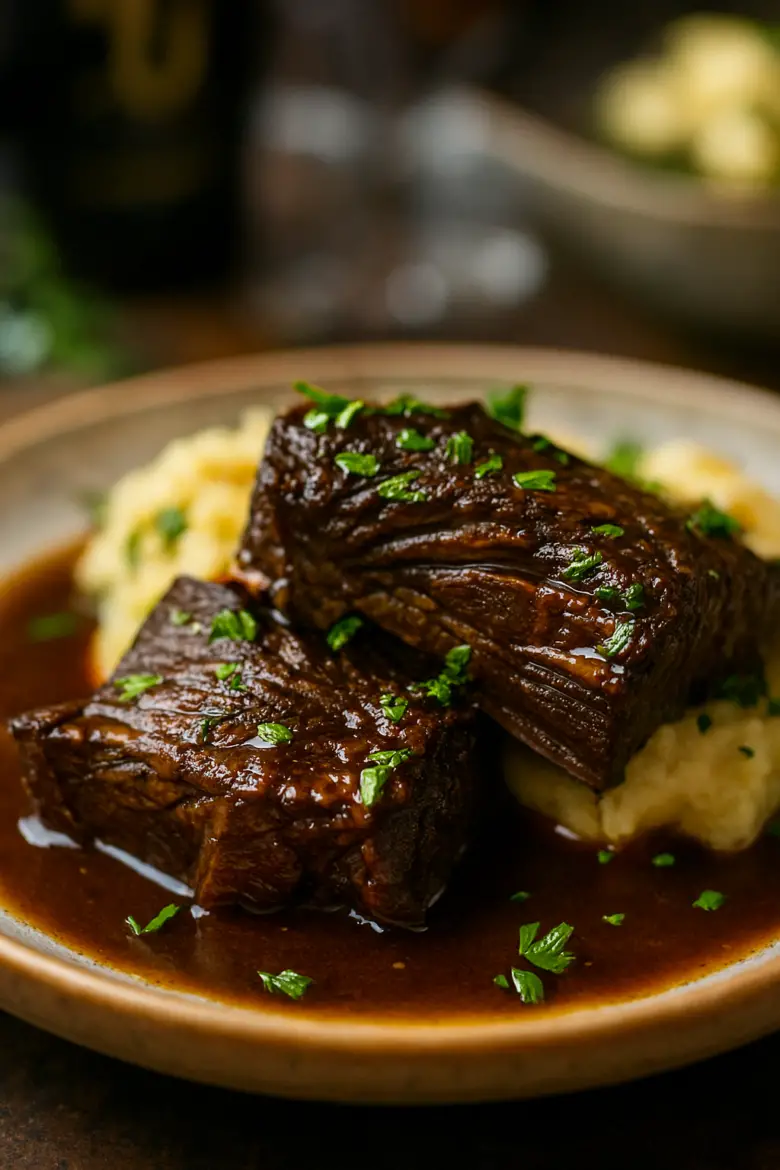 These Red Wine Braised Beef Short Ribs