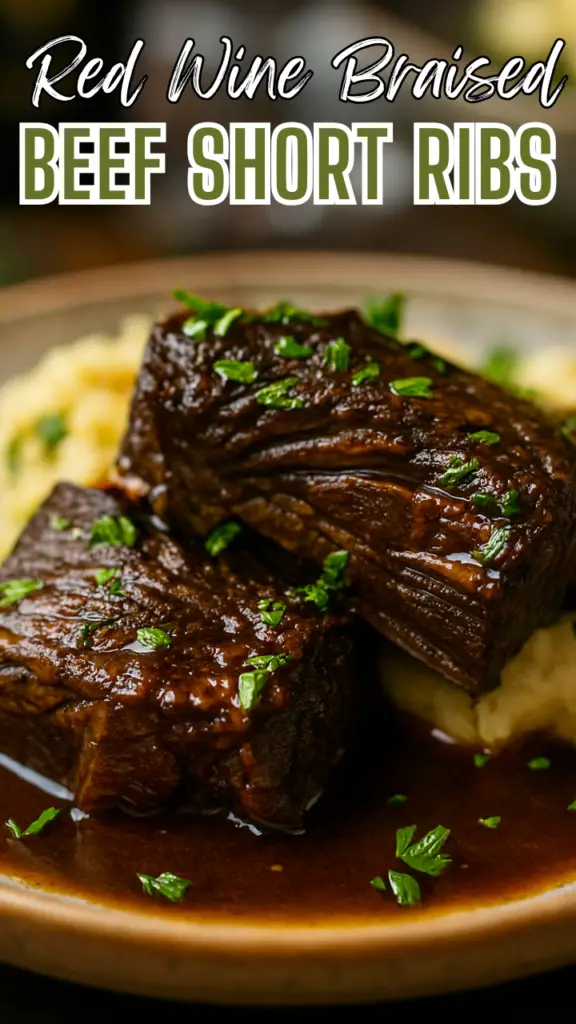 These Red Wine Braised Beef Short Ribs