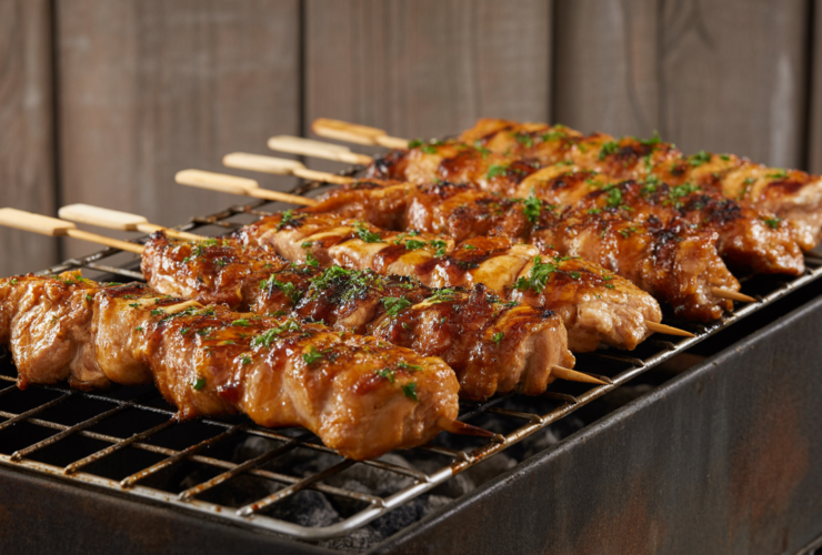 Grilled Ranch Garlic Parmesan Chicken Skewers