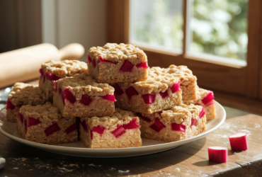 Easy Rhubarb Oat Bars Recipe