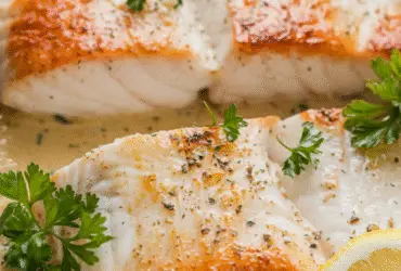 Baked Cod in Coconut Lemon Cream Sauce