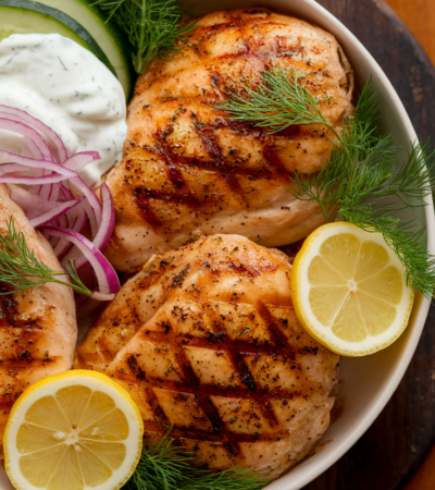 Mediterranean Lemon-Dill Chicken Bowls