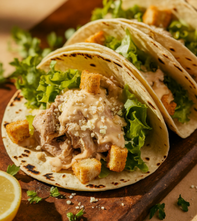 Smash Chicken Caesar Tacos Recipe