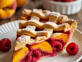 Raspberry Peach Summer Pie: A Sweet Taste of Sunshine