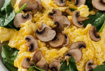 Mushroom Spinach Scrambled Eggs