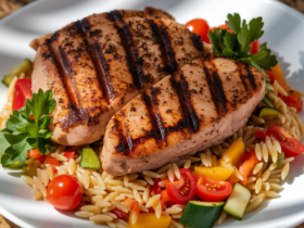 Easy Balsamic Chicken & Veggie Orzo