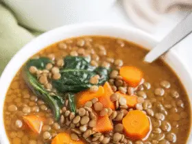 Cozy Lentil Soup with Spinach