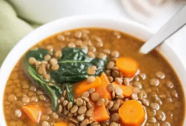 Cozy Lentil Soup with Spinach