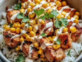 Street Corn Chicken Rice Bowl