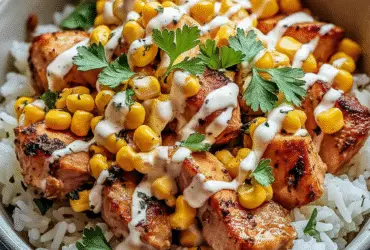 Street Corn Chicken Rice Bowl