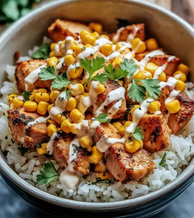 Street Corn Chicken Rice Bowl