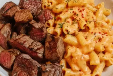 Cajun Steak Cheesy Rigatoni Parmesan