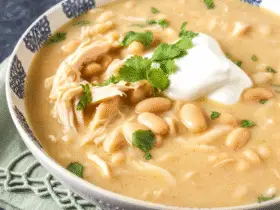 Creamy Crockpot White Chicken Chili