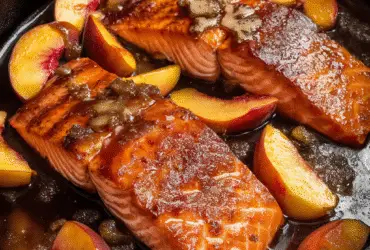Bourbon Peach Roasted Salmon