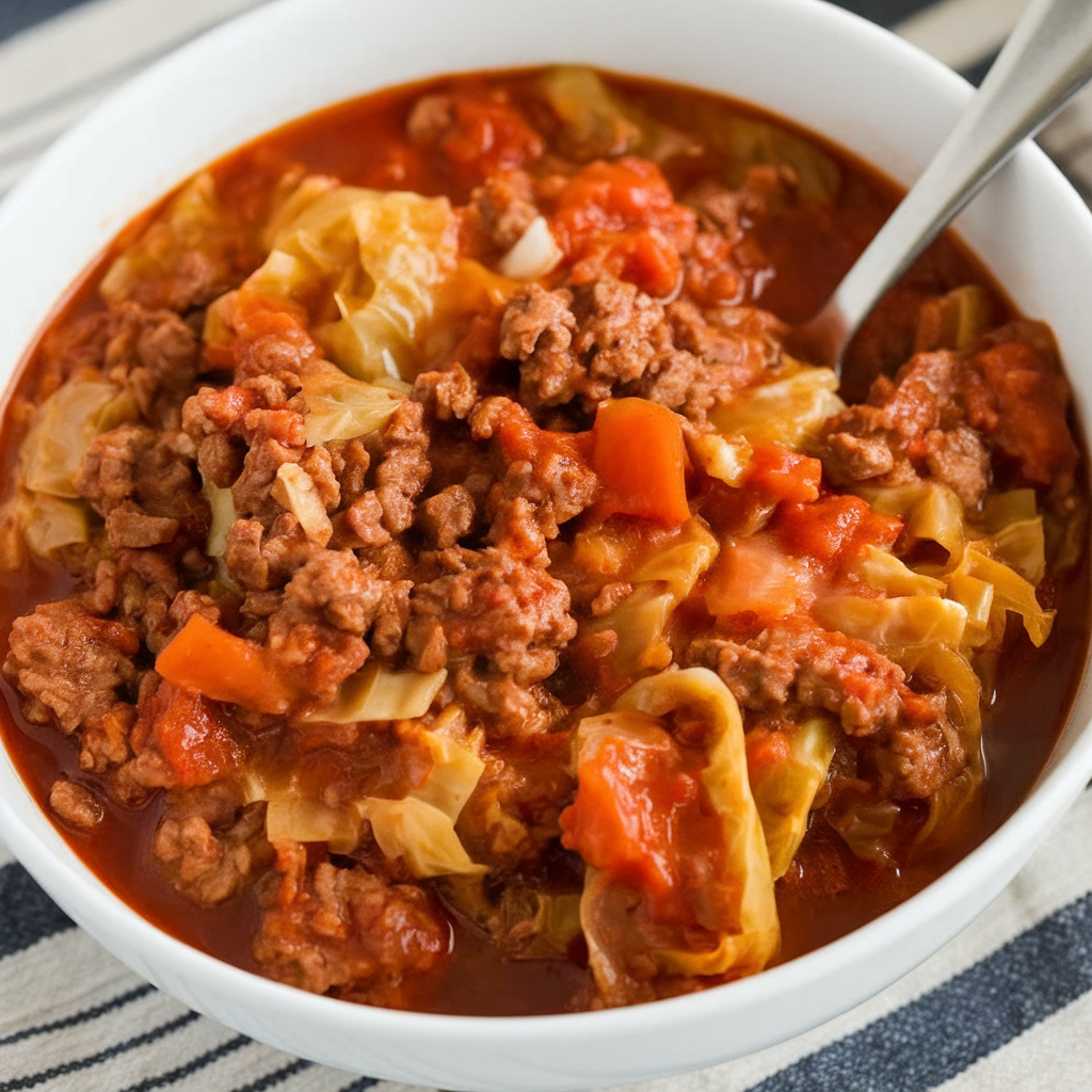 Ground Beef and Chopped Cabbage Skillet