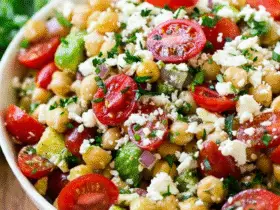 Chickpea Feta Avocado Salad