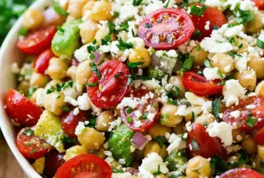 Chickpea Feta Avocado Salad