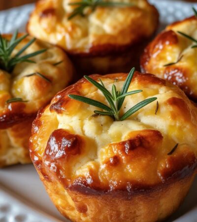 Garlic Rosemary Focaccia Muffins