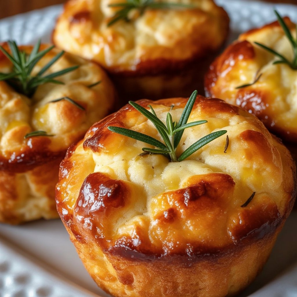 Garlic Rosemary Focaccia Muffins